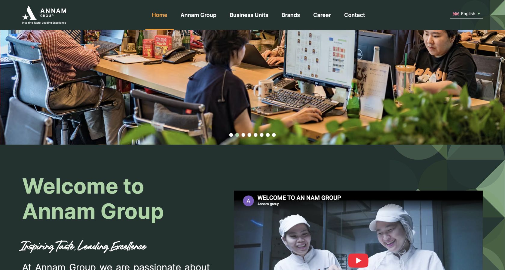 Website interface: Annam Group