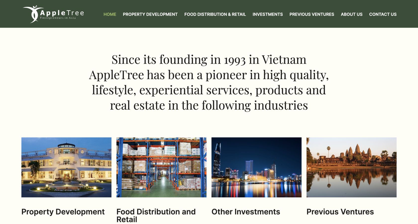 Website interface: Apple Tree Asia