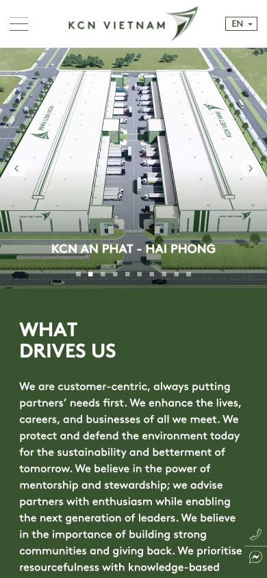 KCN Vietnamのモバイル画面