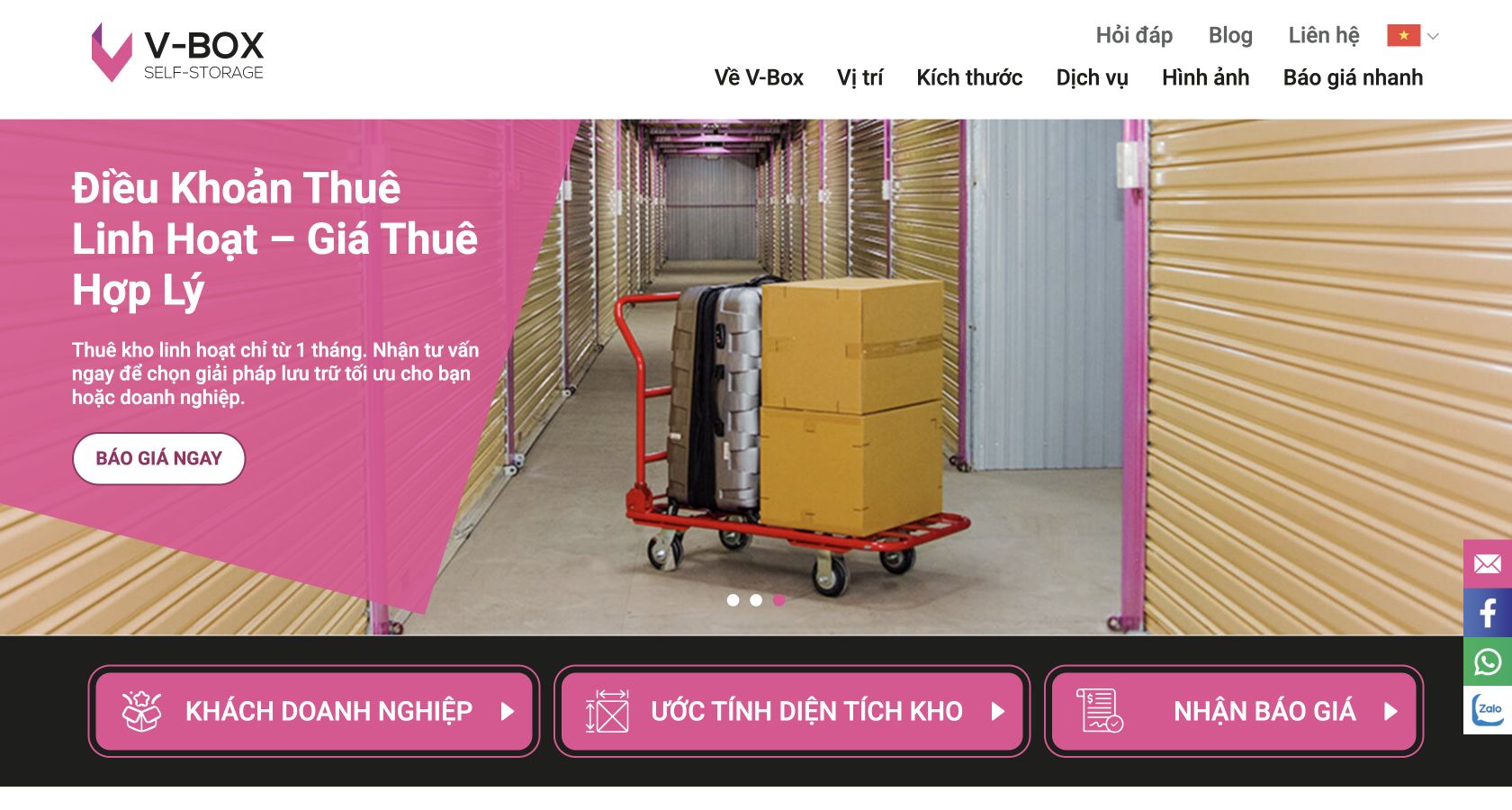 Website interface: V-Box